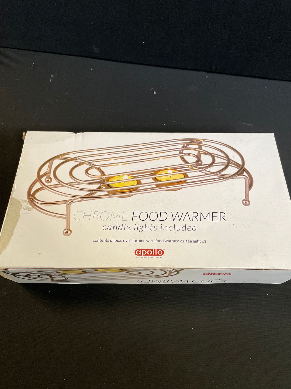 Lot 215: Apollo chrome food warmer boxed