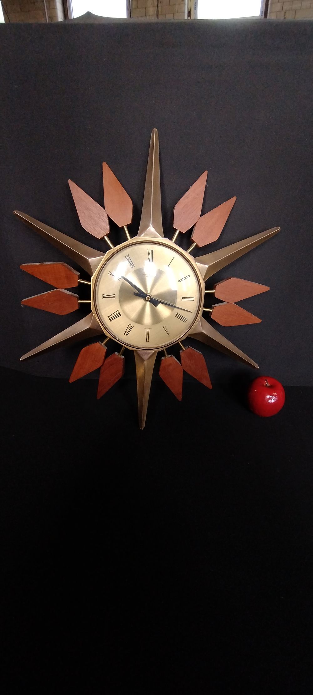 Lot 158: Vintage Astley & Wilson brass and teak wall...