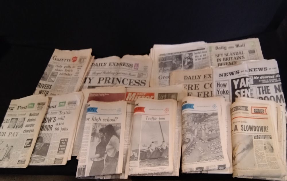 Lot 171: Various newspapers from the 1970's covering various subjects