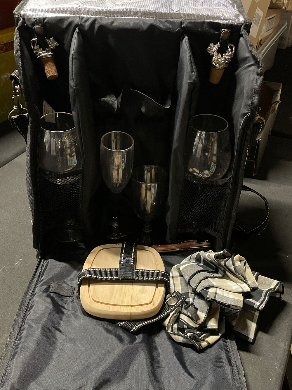 Lot 243: Champagne and cheese picnic set