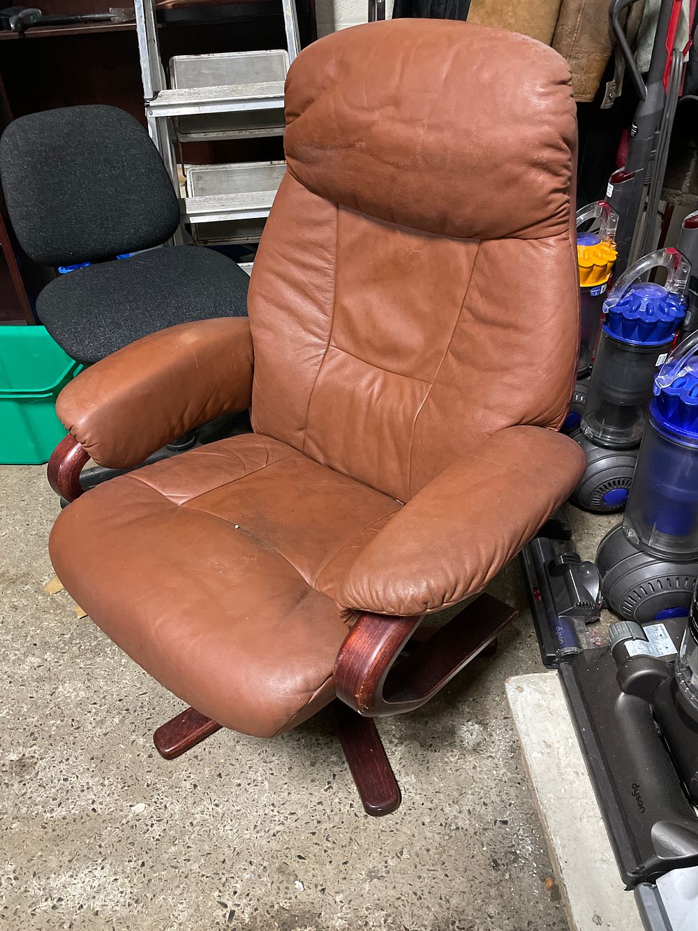 Lot 245: Scandinavian style leather chair(collection only)
