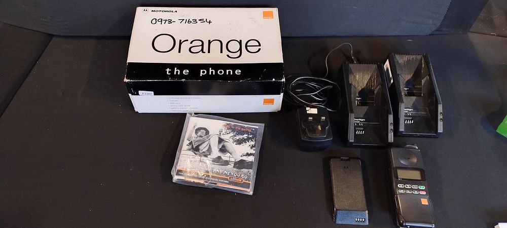 Lot 203: Boxed Vintage Motorola MR1 mobile phone and 2...