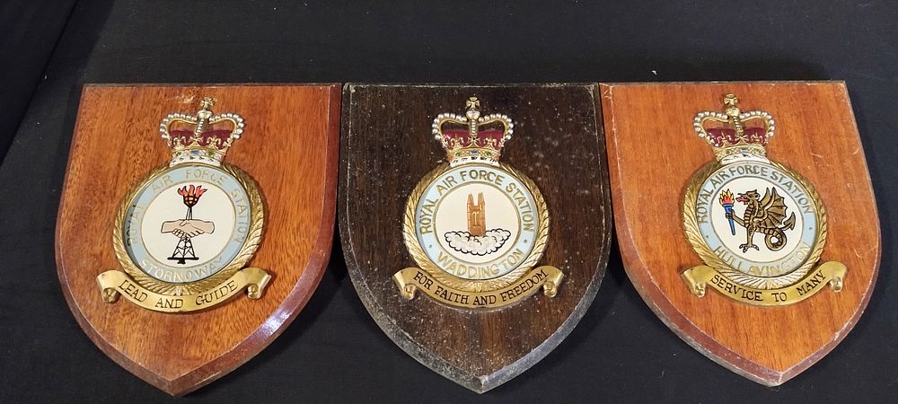 Lot 232: 3 X Royal Air force plaques from, Waddington,...