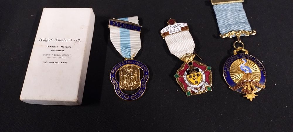Lot 266: 3 x Masonic badges, Province of East Lancashire,...