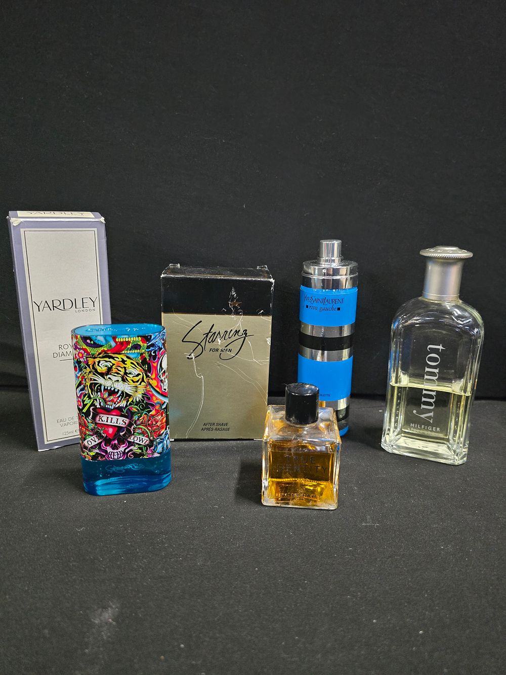 Lot 334: Six vintage mixed aftershaves and perfumes. ImcludesnYardley, Tommy...