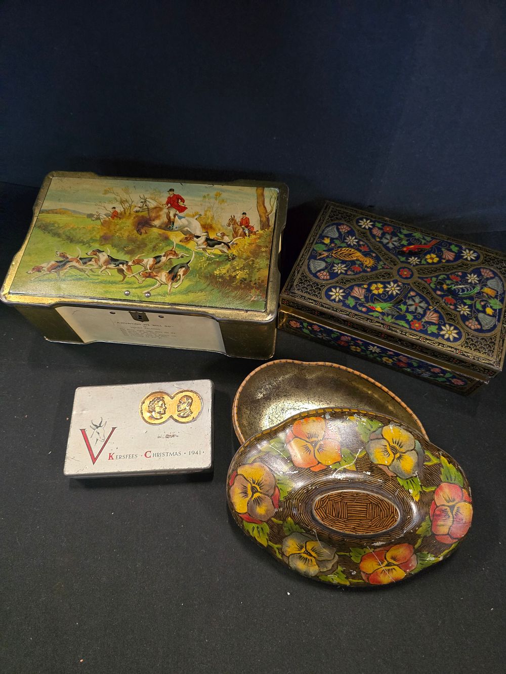 Lot 352: Four vintage sweet and biscuits tins includes Rowntree...