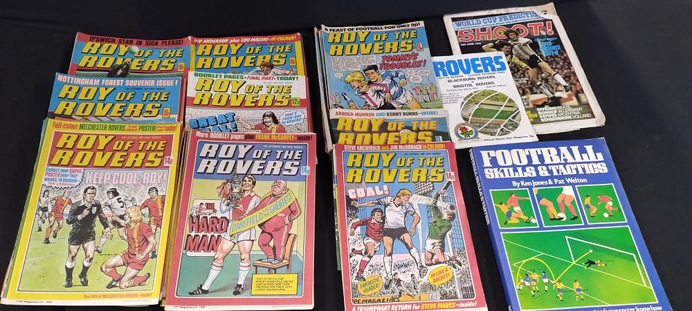 Lot 413: Vintage Royal of the Rovers magazines, Football Skills...