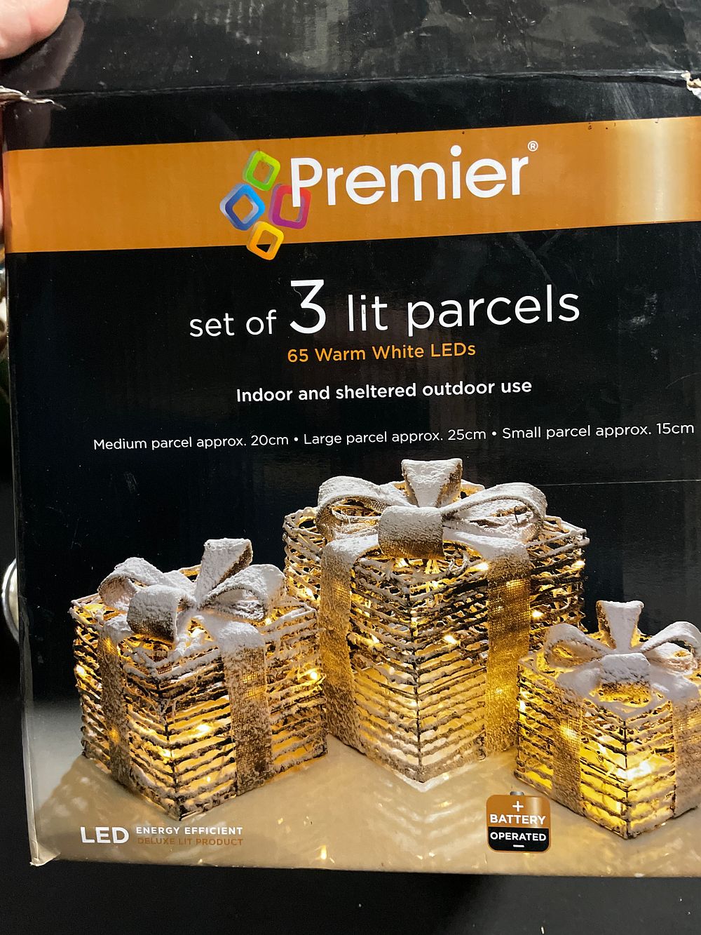 Lot 309: 3 lit Christmas boxes
