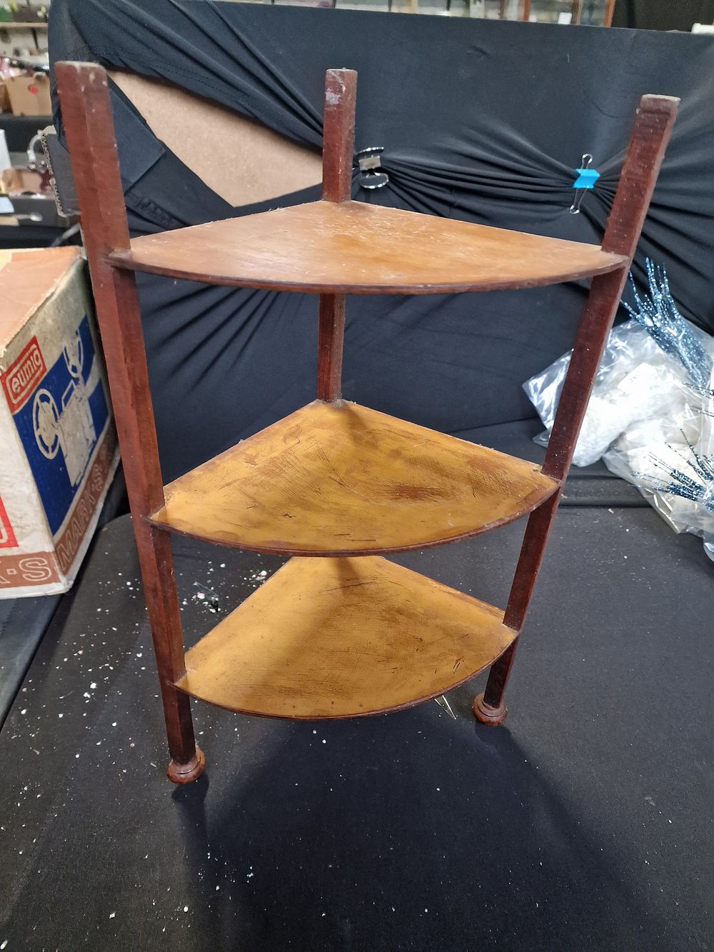 Lot 357: Wooden corner shelf