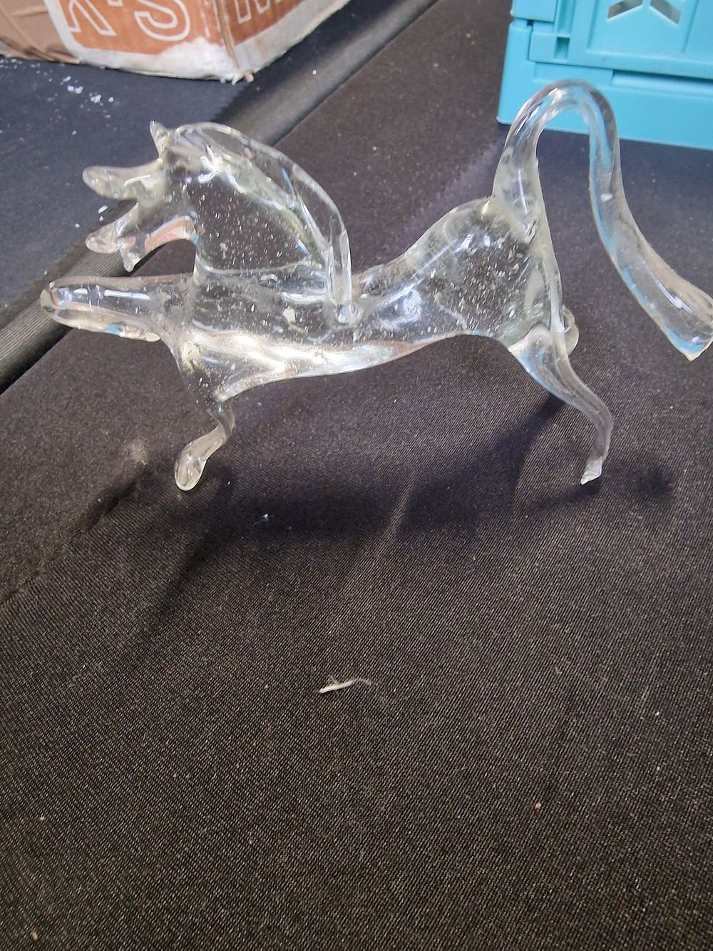 Lot 389: Vintage glass horse ornament