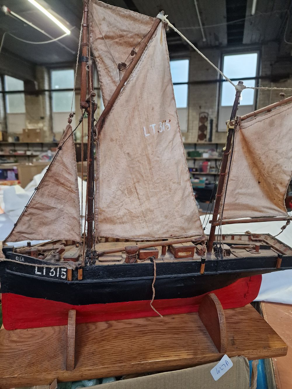 Lot 398: Model ship with stand