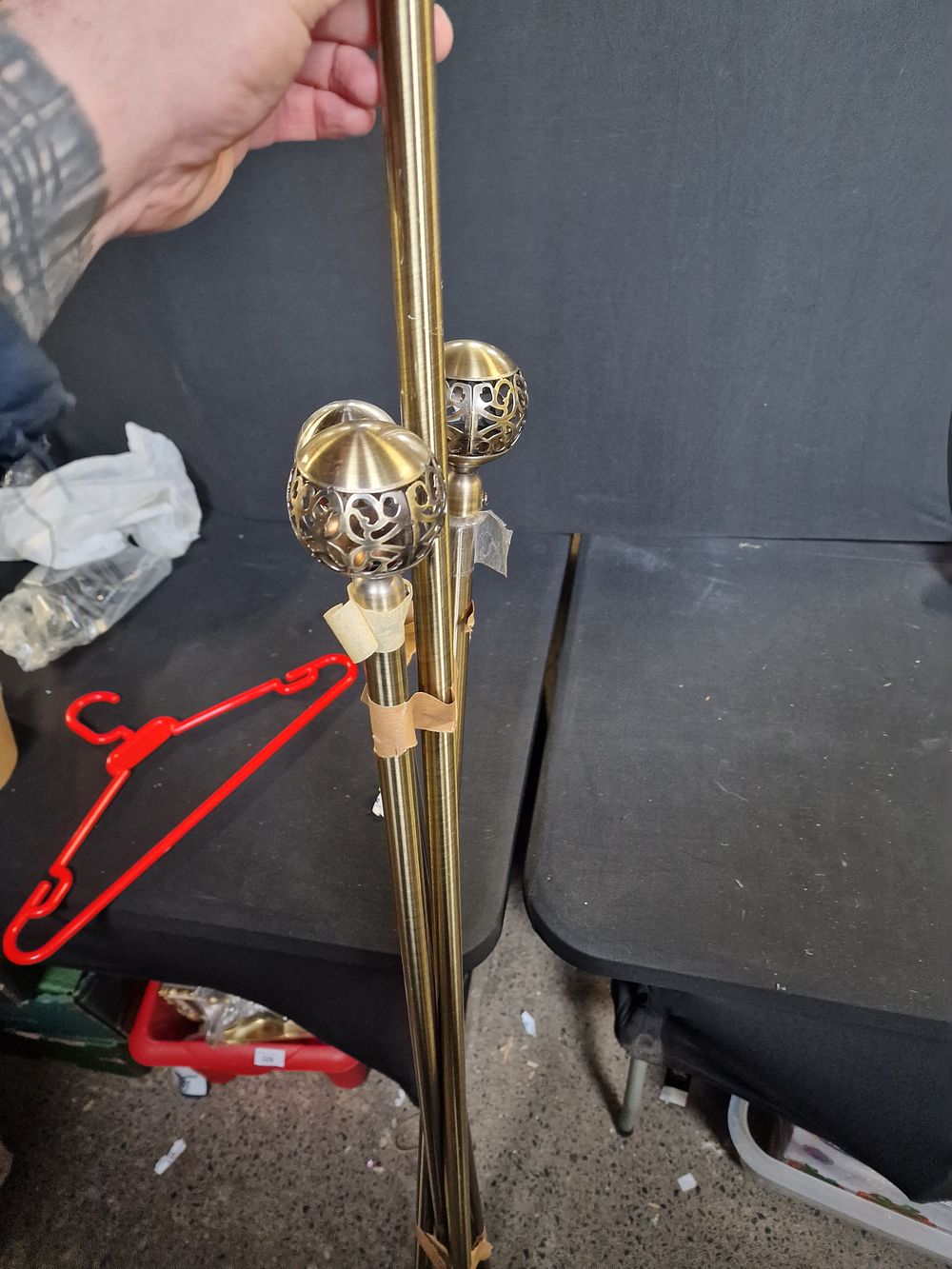 Lot 251: Bronze extendable curtain pole