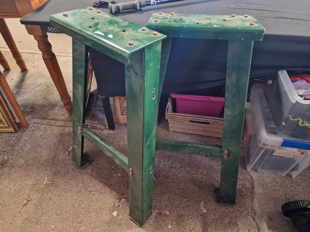 Lot 101: Pair of Record Power Lathe Stand Metal Legs COLLECTION ONLY