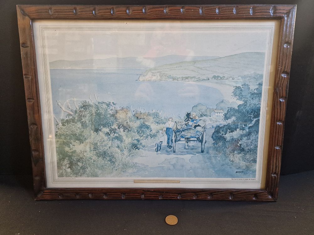 Lot 114: Framed Print of The Coast of Antrim NI by Sturgeon Approx 57x44cm