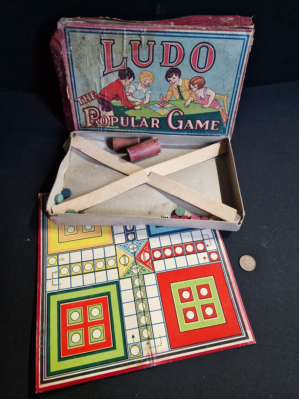 Lot 180: Vintage Ludo Board Game a/f