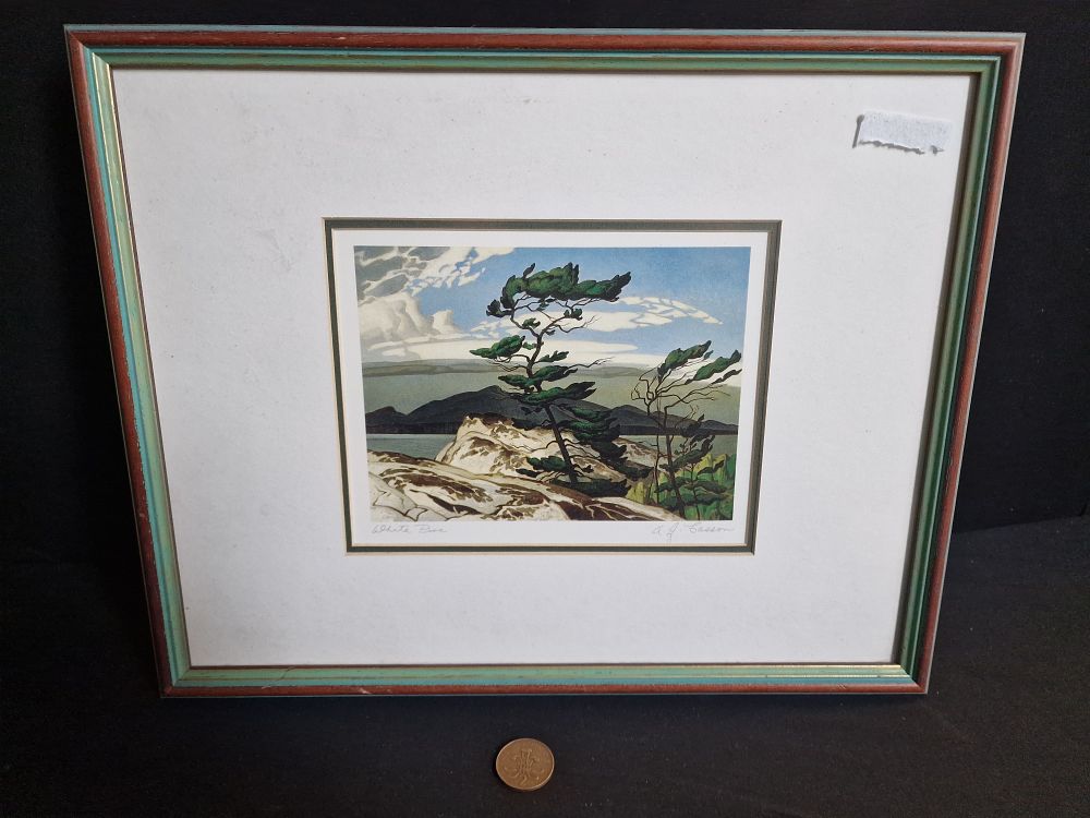 Lot 188: Picture Print of White Pine signed by AJ Carson