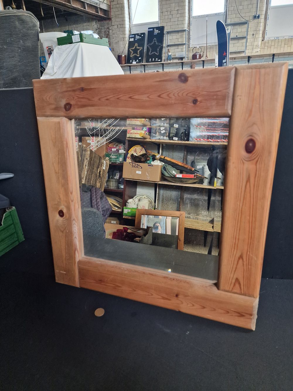 Lot 190: Wood Framed Mirror Approx 59x59