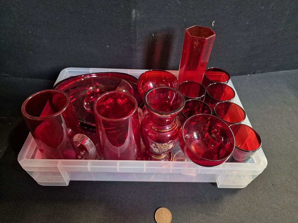 Lot 191: Selection of Ruby Red Glassware