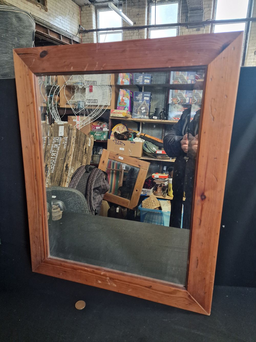 Lot 213: Wood Framed Mirror Approx 62x52cm