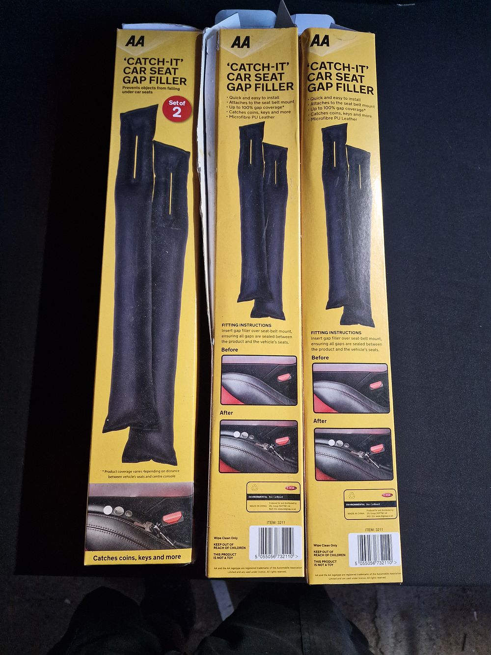 Lot 234: Three Set of 2 Catch It Car Seat Gap Fillers. Prevents Objects from Falling Under Car Seats