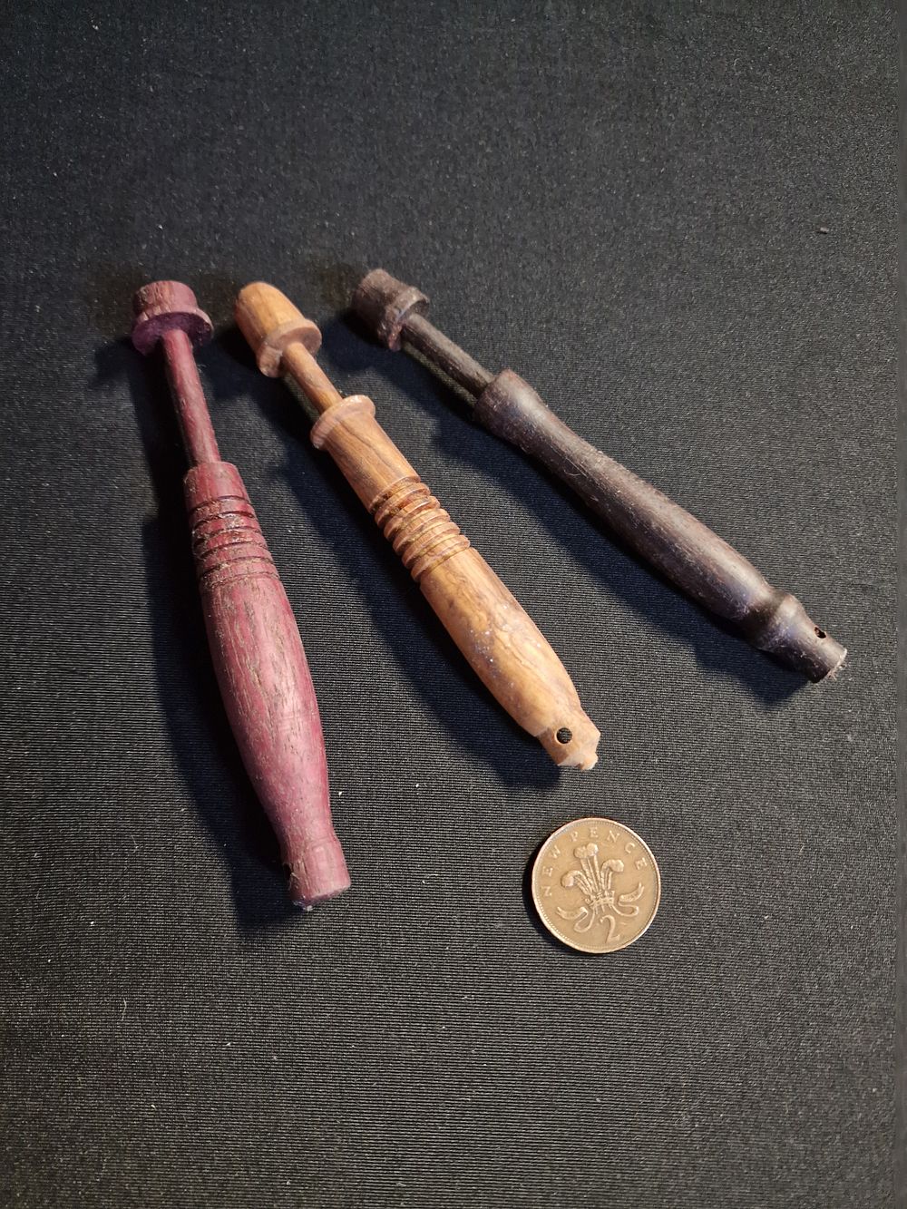Lot 236: Three Antique Wooden Lace Bobbins