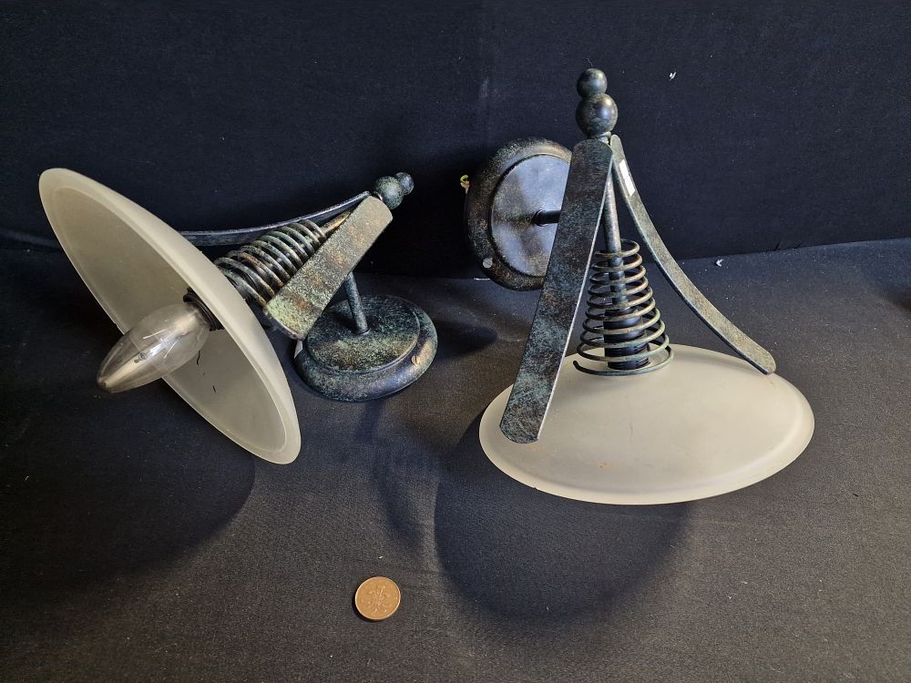 Lot 239: Pair of Designer Wall Lights