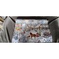 Lot 300: Battery operated light up hanging Christmas scene tapestry. Measures approx H 49 x W 68 cm A/F