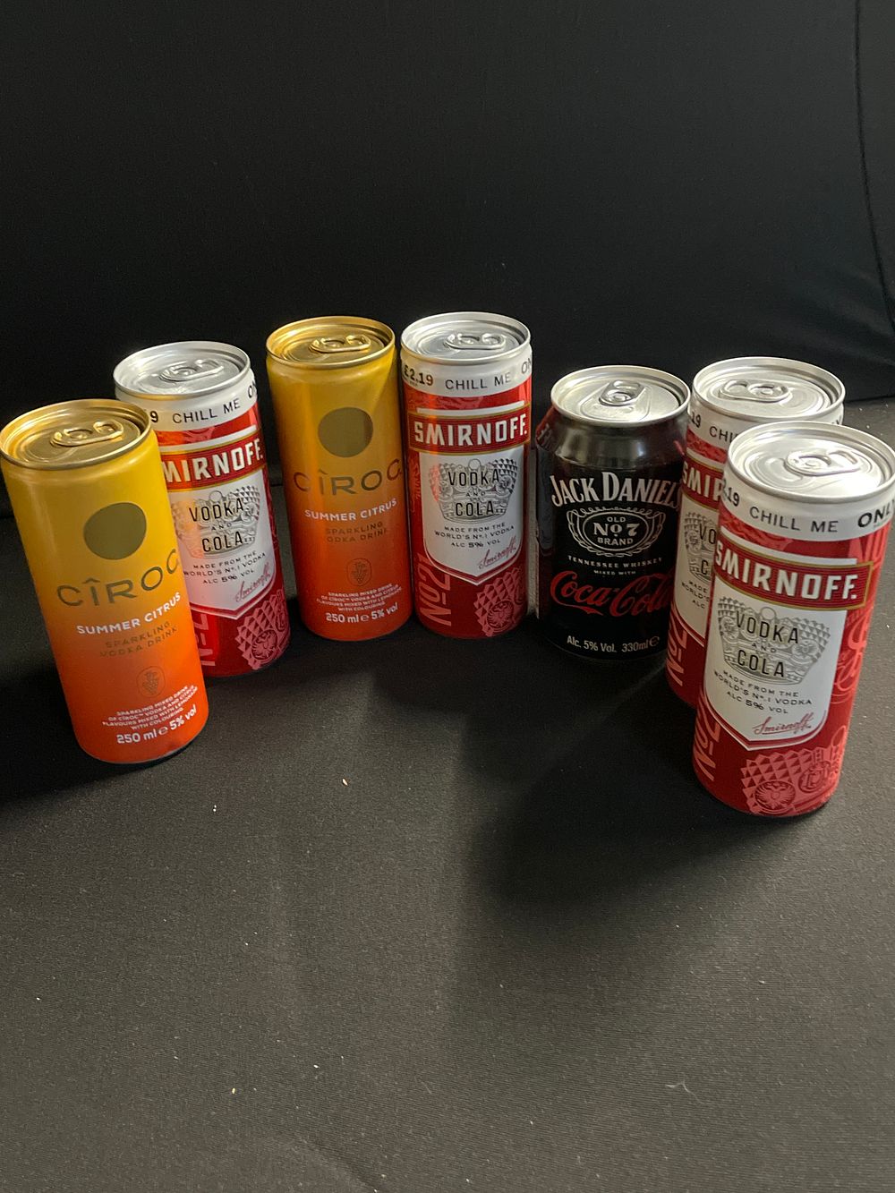 Lot 162: Selection of mixed alcoholic drinks