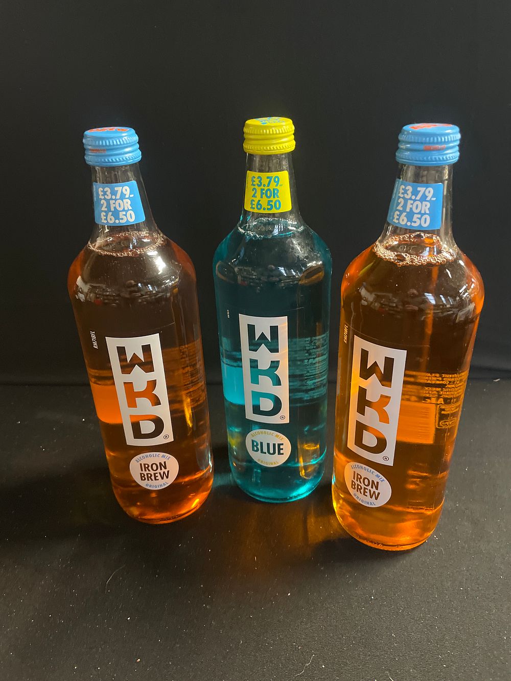 Lot 196: 3 Bottles of WKD 700ml bottles (collection only)