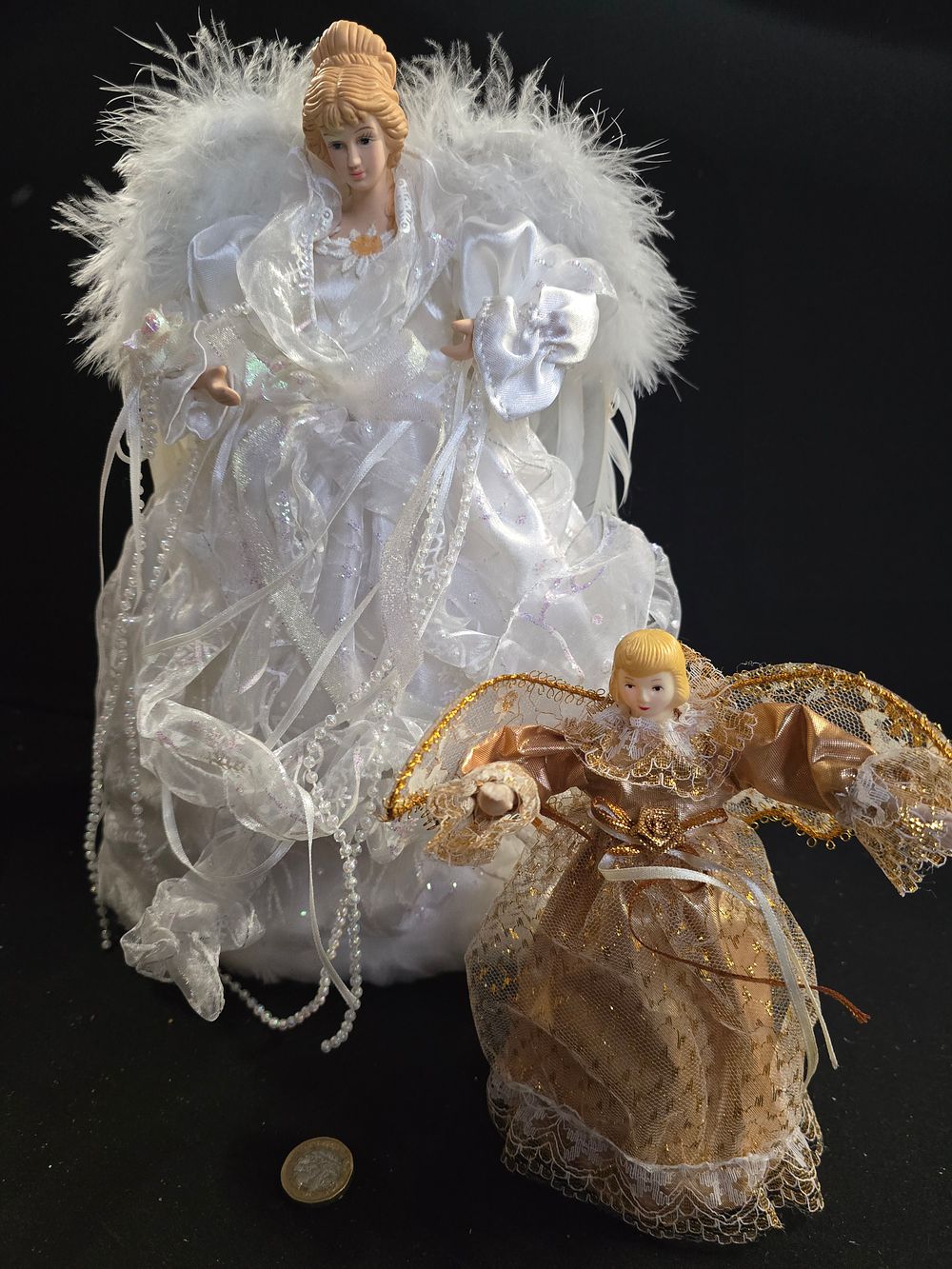 Lot 352: Two vintage Christmas angels