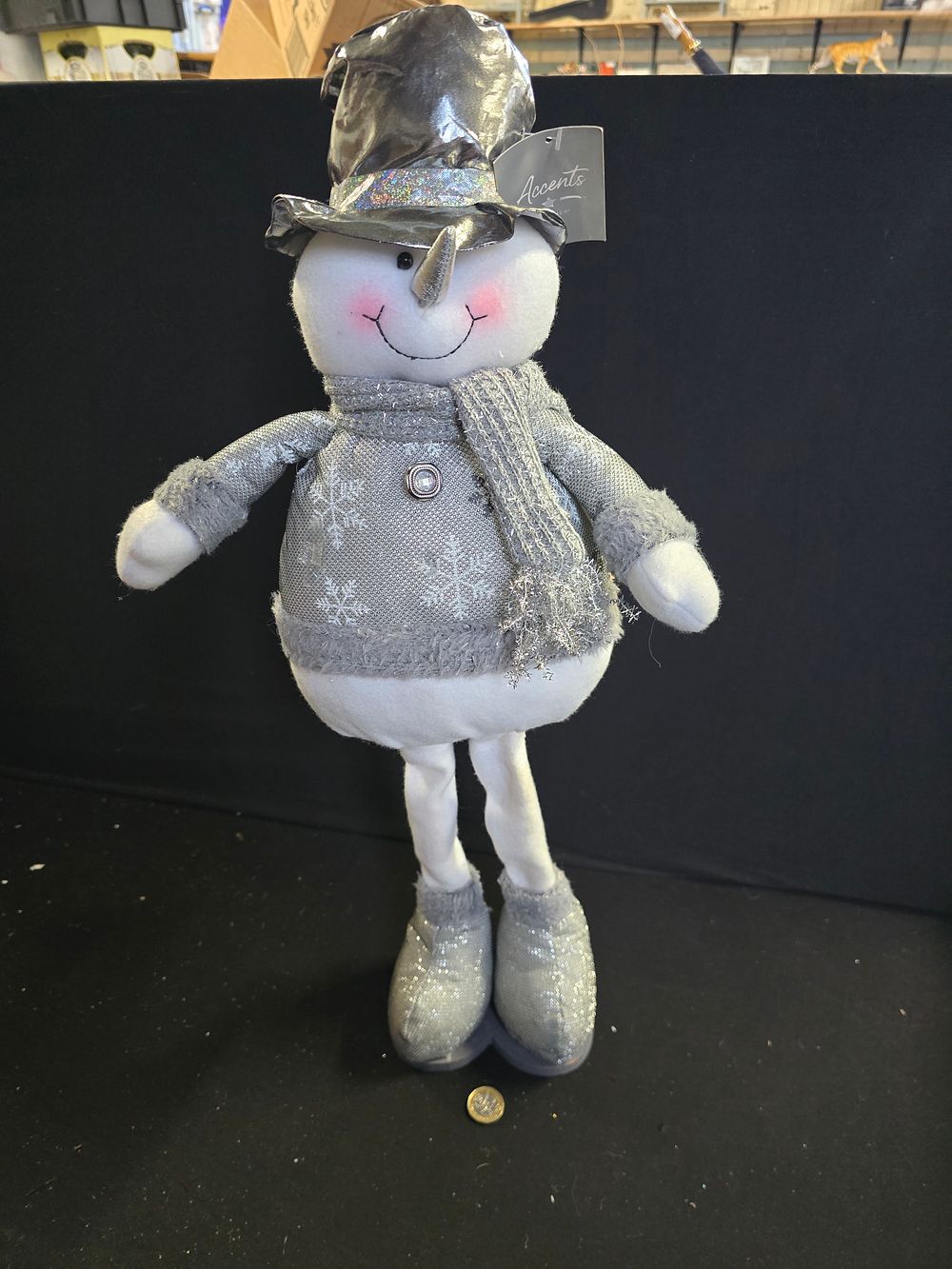 Lot 356: Christmas silver and white snowman decoration