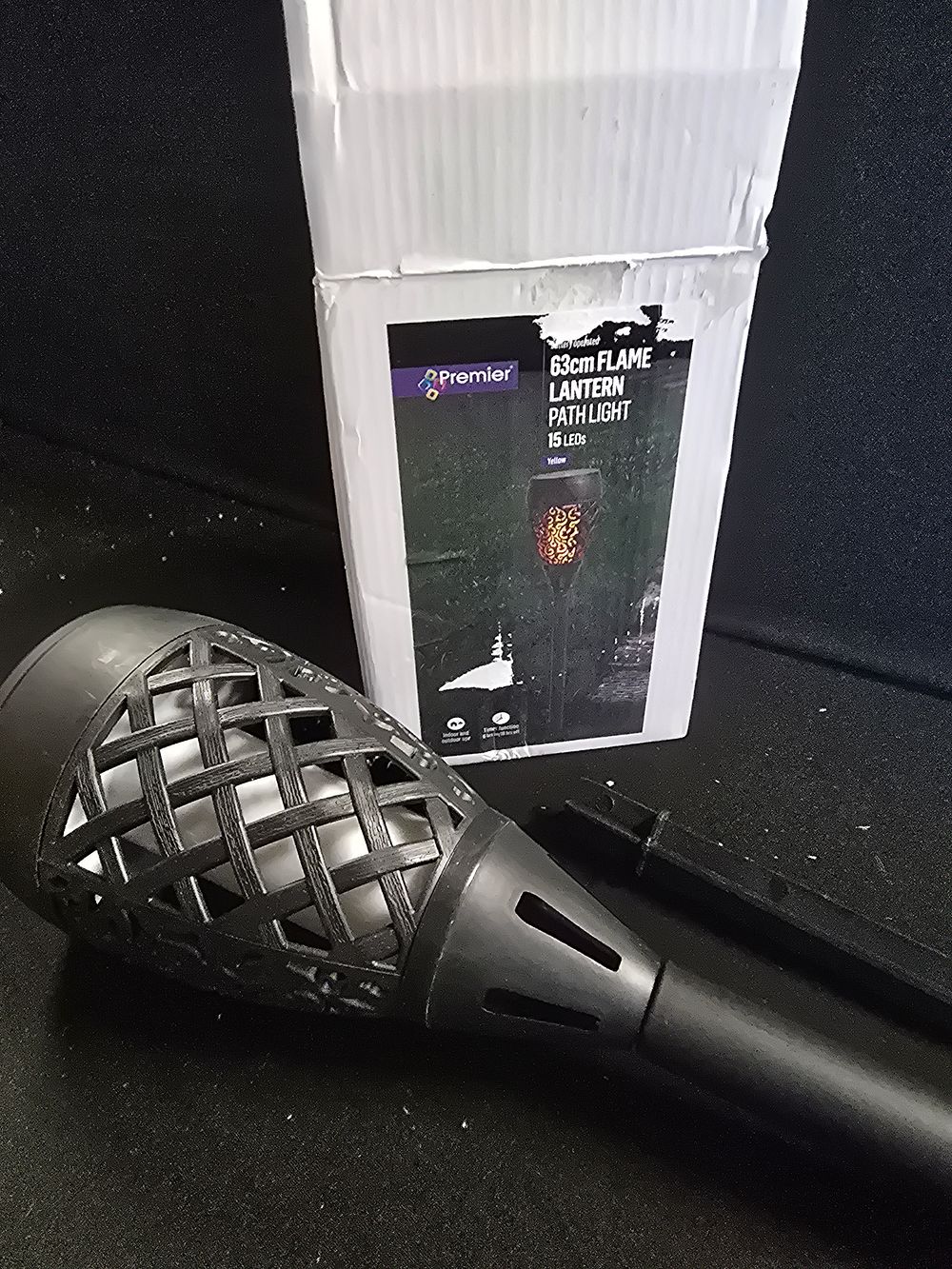 Lot 368: 63cm flame lantern 15 LEDs
