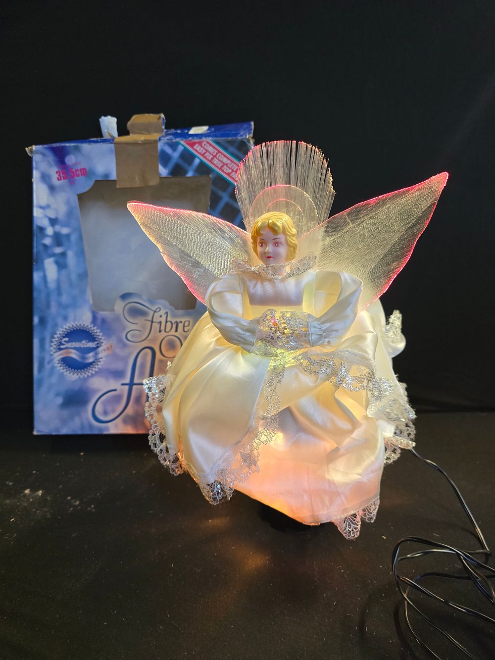 Lot 372: Fibre optical angel 35.5cm H