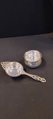 Sterling silver mid to late 1800's tea strainer. Birmingham. Date letter K. Weight approx 78.86g
