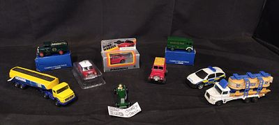 Selection of boxed and loose diecast vehicles includes Corgi and Dyna-wheels
