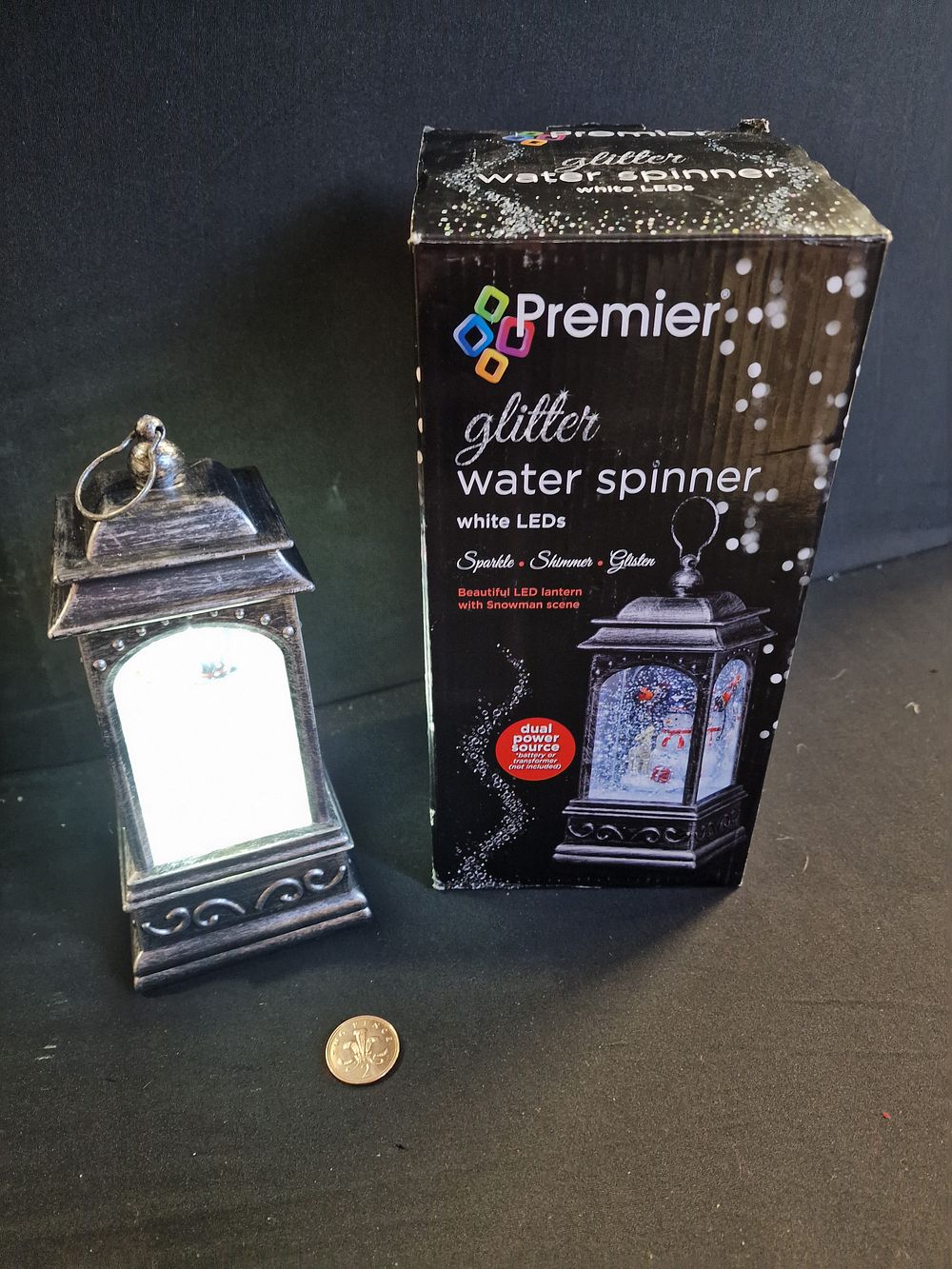 Lot 263: Beautiful LED Lantern with Snowman Scene