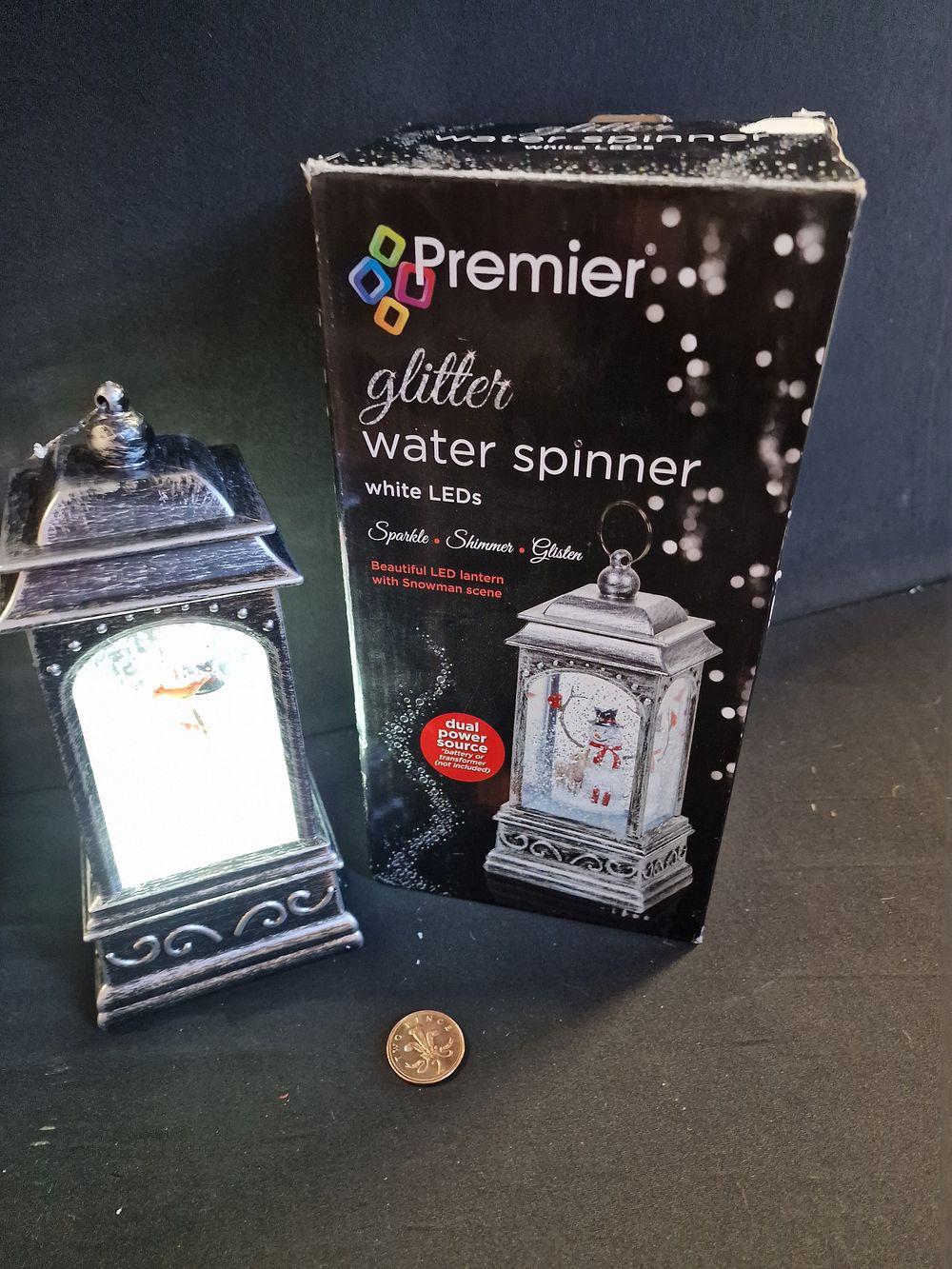 Lot 269: Beautiful LED Lantern with Snowman Scene