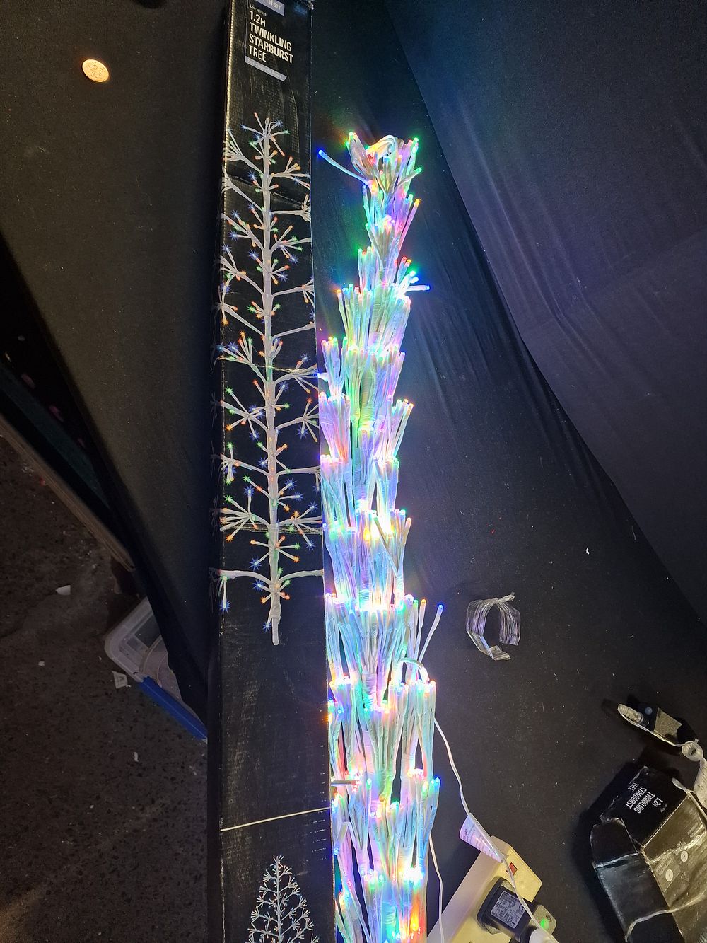 Lot 285: 1.2m Twinkling Starburst Tree Multi Coloured