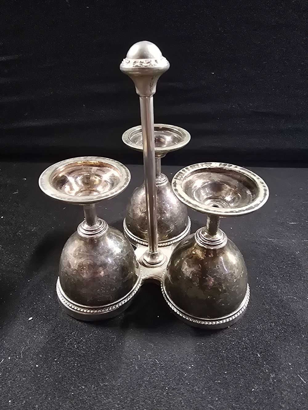 Lot 370: Antique silver plate egg cups