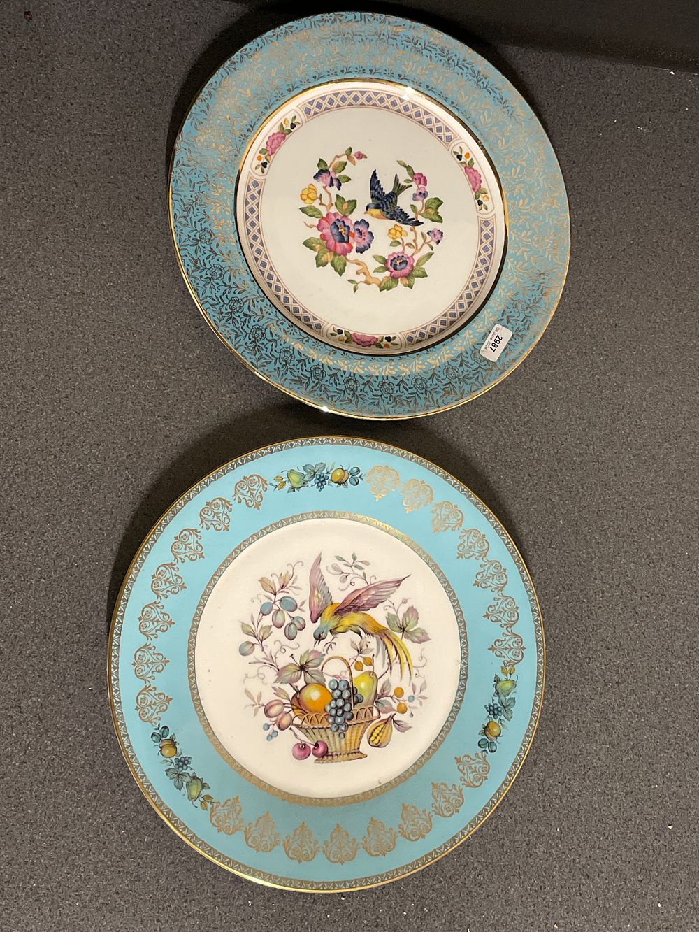 Lot 152: 2 vintage fine china Ainsley plates decorated in gold leaf