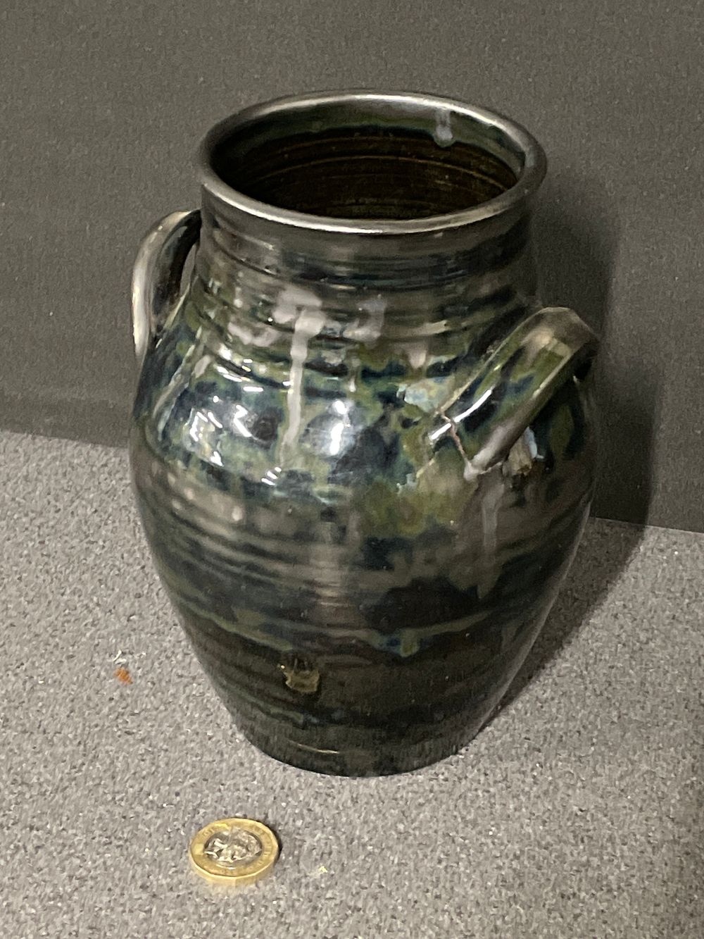 Lot 155: Stunning art pottery Michael Edwards Glazed Terracotta Vase