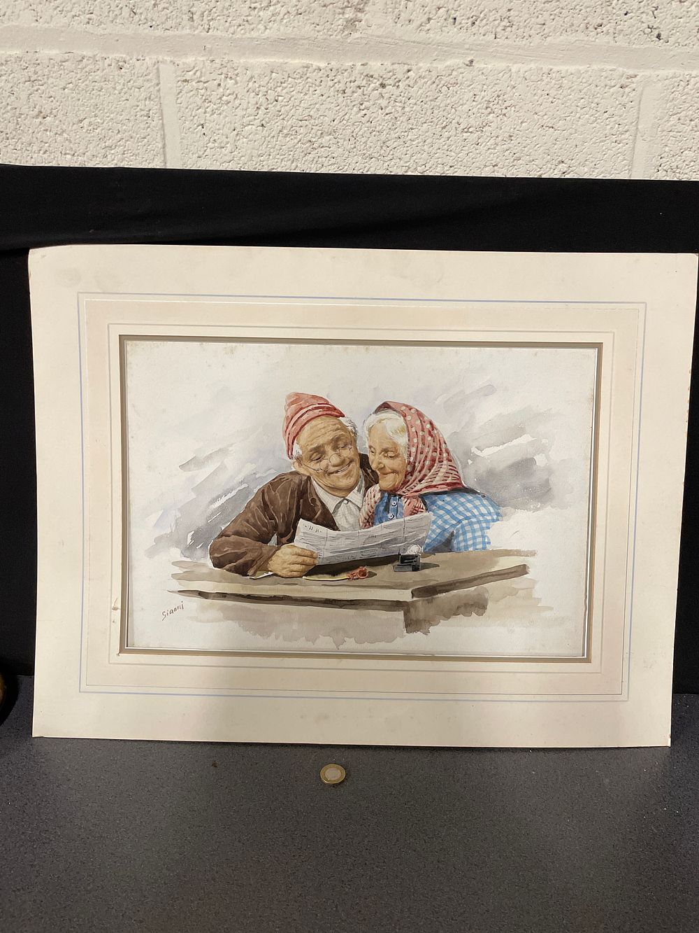 Lot 167: Stunning original water colour signed Gianni