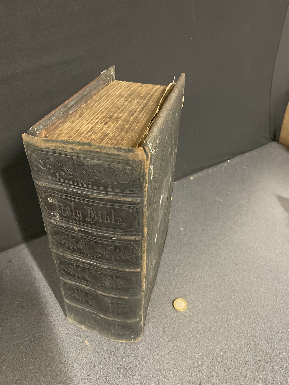 Lot 184: Large antique bible