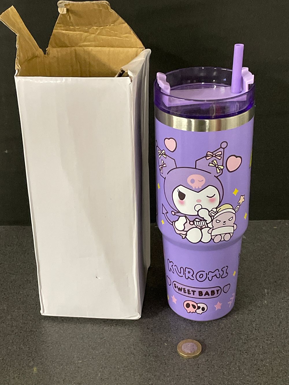Lot 200: New large Kuromi thermal drinking cup