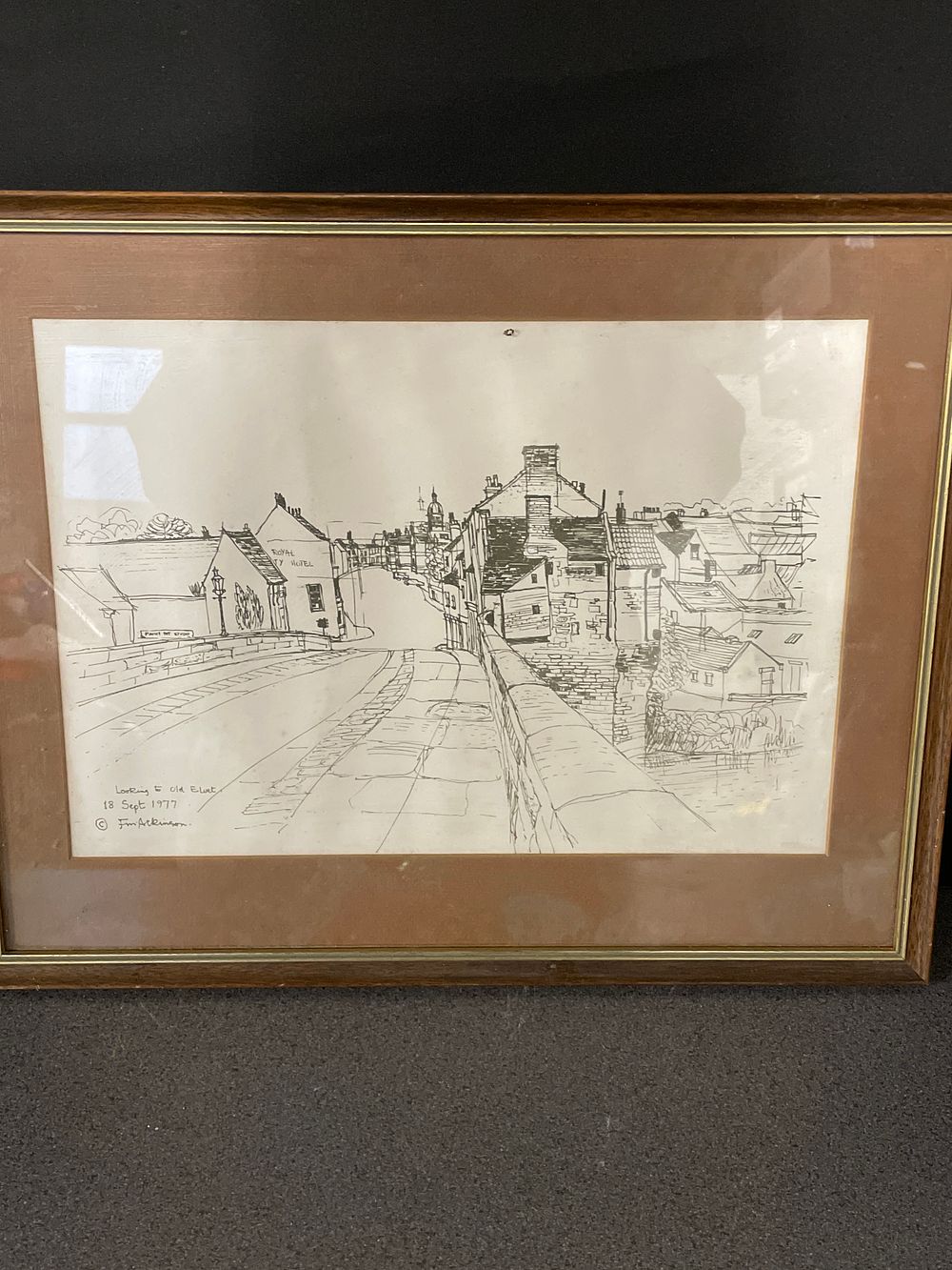 Lot 205: “Looking at old Blunt” sketch by F.M.Atkinson 1977