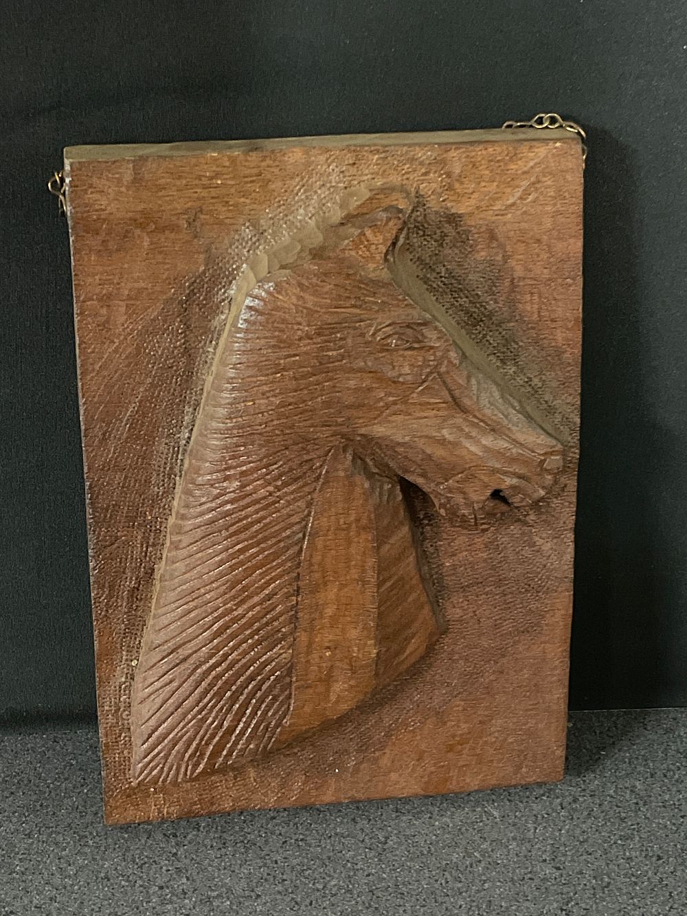 Lot 217: Wooden carving of a horse head