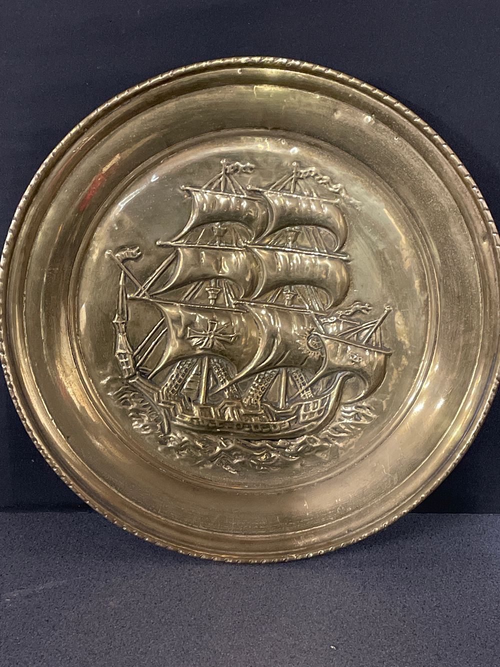 Lot 219: Large brass decorative plate