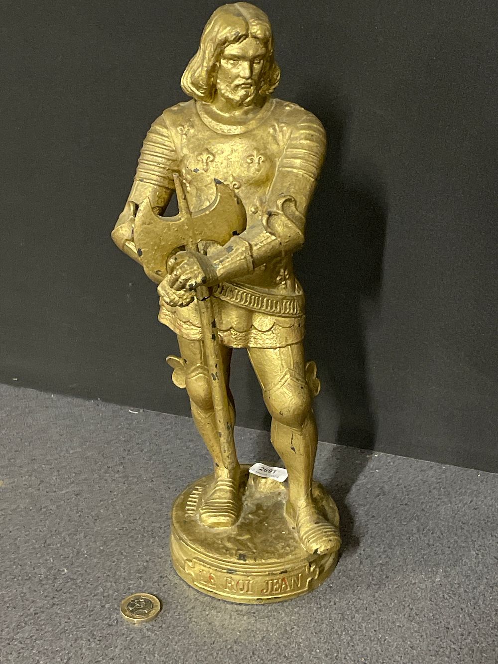 Lot 266: Gilded figure of Le Roi Jean