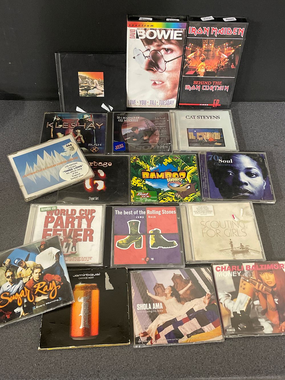 Lot 281: Selection of mixed genre CDs and 2 VHS