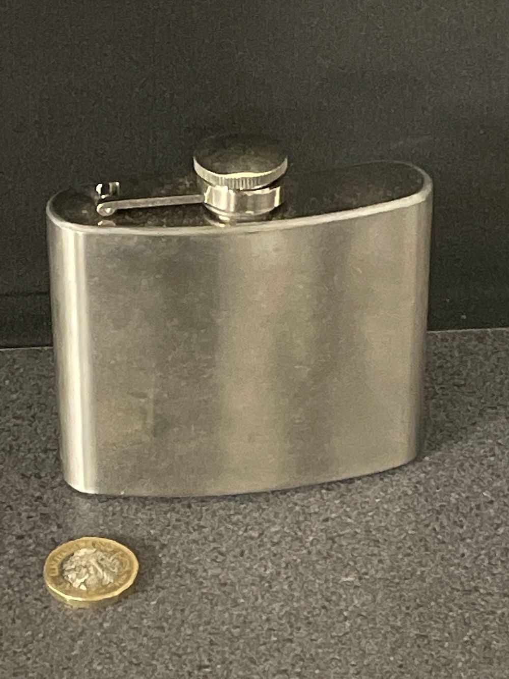 Lot 282: Stainless steel hip flask
